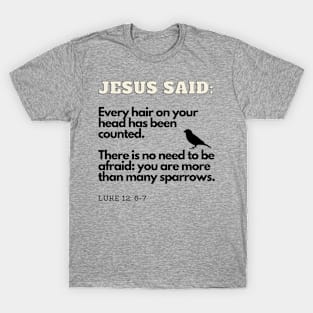 Jesus said: More Than Many Sparrows Inspirational Lifequote Christian Motivation T-Shirt